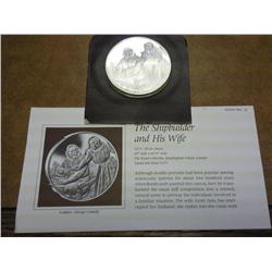 2 OUNCE STERLING SILVER REMBRANT PROOF MEDAL