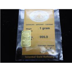 1 GRAM 999.9 GOLD ISTANBUL INGOT