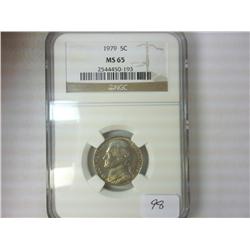1979 JEFFERSON NICKEL NGC MS65