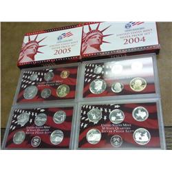 2004 & 05 US SILVER PROOF SETS (WITH BOXES)