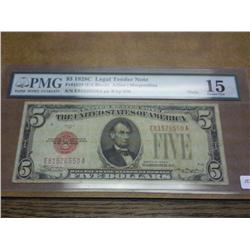 1928-C $5 US NOTE PMG MULE CHOICE FINE 15
