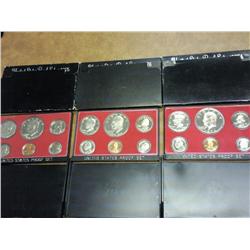 1974, 75 & 76 US PROOF SETS (WITH BOXES)