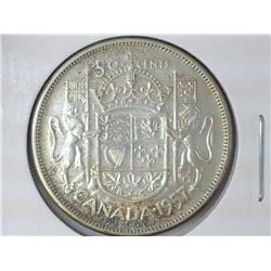 1957 CANADA 50 CENTS (UNC) SILVER