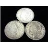 Image 1 : 1921-P/D/S MORGAN SILVER DOLLARS 3 COINS
