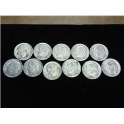 11 ASSORTED SILVER ROOSEVELT DIMES
