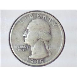1935 WASHINGTON SILVER QUARTER