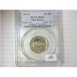 1999-P NEW JERSEY QUARTER PCGS MS66