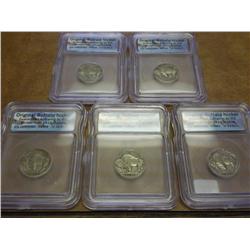 1925,30,35,36 & 37 BUFFALO NICKELS ICG SLABS
