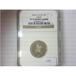 2004-S TEXAS QUARTER NGC PR70 ULTRA CAMEO