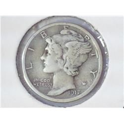 1917-S MERCURY DIME (FINE)