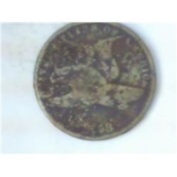 1858 FLYING EAGLE CENT BAD CORROSION