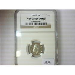 1989-S ROOSEVELT DIME NGC PF69 ULTRA CAMEO
