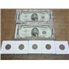 Image 1 : 2-1953-A $5 SILVER CERTIFICATES & 5 LINCOLN CENTS