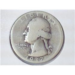 1937 WASHINGTON SILVER QUARTER