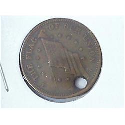 CIVIL WAR TOKEN (HOLED) THE FLAG OF OUR NATION