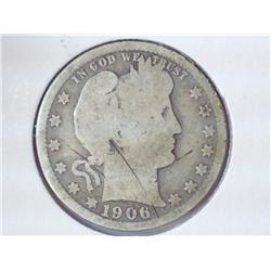 1906-O BARBER QUARTER
