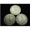 Image 2 : 3 ASSORTED 50'S WASHINGTON SILVER QUARTERS