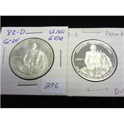 1982-D/S WASHINGTON HALF DOLLARS PF & UNC