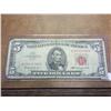 Image 1 : 1963 US FIVE DOLLAR NOTE RED SEAL