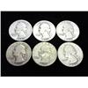 Image 1 : 6 ASSORTED 40'S WASHINGTON SILVER QUARTERS