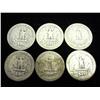 Image 2 : 6 ASSORTED 40'S WASHINGTON SILVER QUARTERS