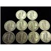 Image 2 : 10 ASSORTED 40'S MERCURY DIMES