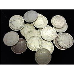 20 ASSORTED LIBERTY "V" NICKELS