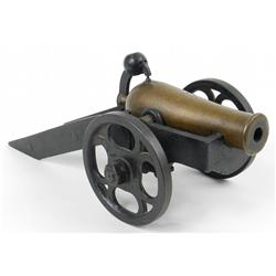19th C. Bronze/Iron Black Pdr. Signal Cannon