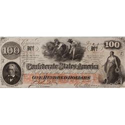 Framed Confederate $100 Bill
