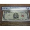 Image 1 : 1963 FIVE DOLLAR LEGAL TENDER NOTE  PMG (VF 20)