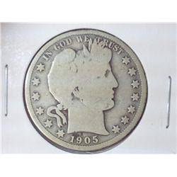 1905 BARBER HALF DOLLAR