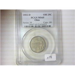 2002-D OHIO QUARTER PCGS MS65