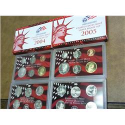2004 & 05 US SILVER PROOF SETS (WITH BOXES)