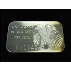 1 TROY OZ .999 FINE SILVER INGOT