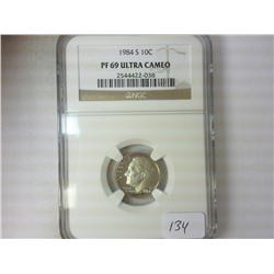 1984-S ROOSEVELT DIME NGC PF69 ULTRA CAMEO