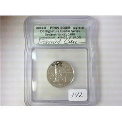 2001-S NEW YORK QUARTER ICG PR69DCAM