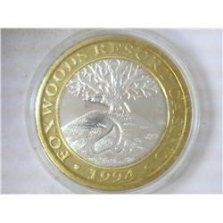 FOXWOODS CASINO $10 SILVER TOKEN (UNC)