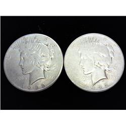 1922 & 22-S PEACE SILVER DOLLARS