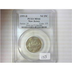 1999-D NEW JERSEY QUARTER PCGS MS66