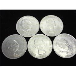 5 1965 GREAT BRITAIN CHURCHILL CROWNS