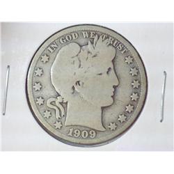 1909-S BARBER HALF DOLLAR (VERY GOOD)