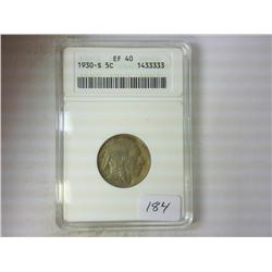 1930-S BUFFALO NICKEL ANACS (EXTRA FINE40)