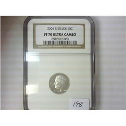 2004-S SILVER ROOSEVELT DIME NGC PF70 ULTRA CAMEO