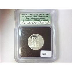 2001-S SILVER VERMONT QUARTER ICG PR70DCAM