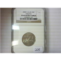 2000-S VIRGINIA QUARTER NGC PF69 ULTRA CAMEO