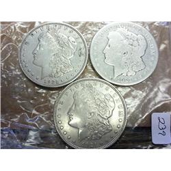 1921-P/D/S MORGAN SILVER DOLLARS