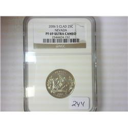 2006-S NEVADA QUARTER NGC PF69 ULTRA CAMEO