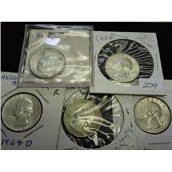 5-1964-D WASHINGTON SILVER QUARTERS