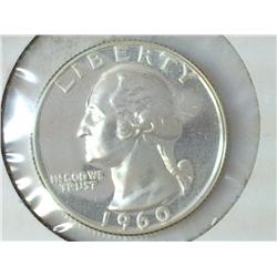 1960 WASHINGTON SILVER QUARTER (GEM PROOF)