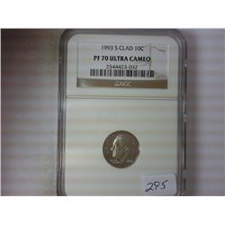 1993-S ROOSEVELT DIME NGC PF70 ULTRA CAMEO